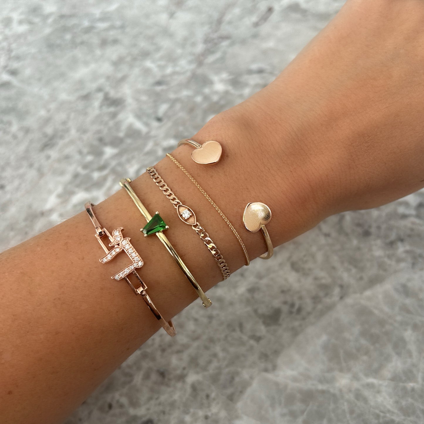 Tourmaline Hinged Bangle