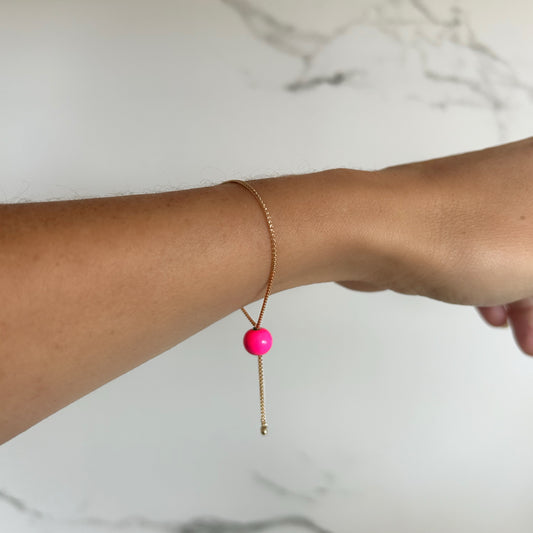 Enamel Ball Adjustable Chain Bracelet