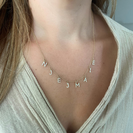 Mini Diamond Initial Necklace