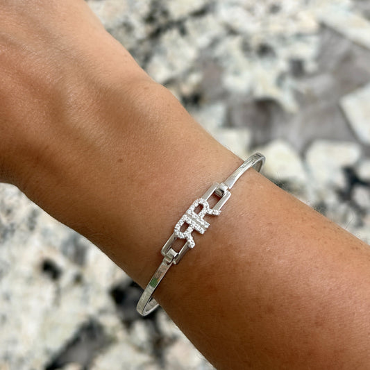 Diamond Reverse Initial Hard Bangle