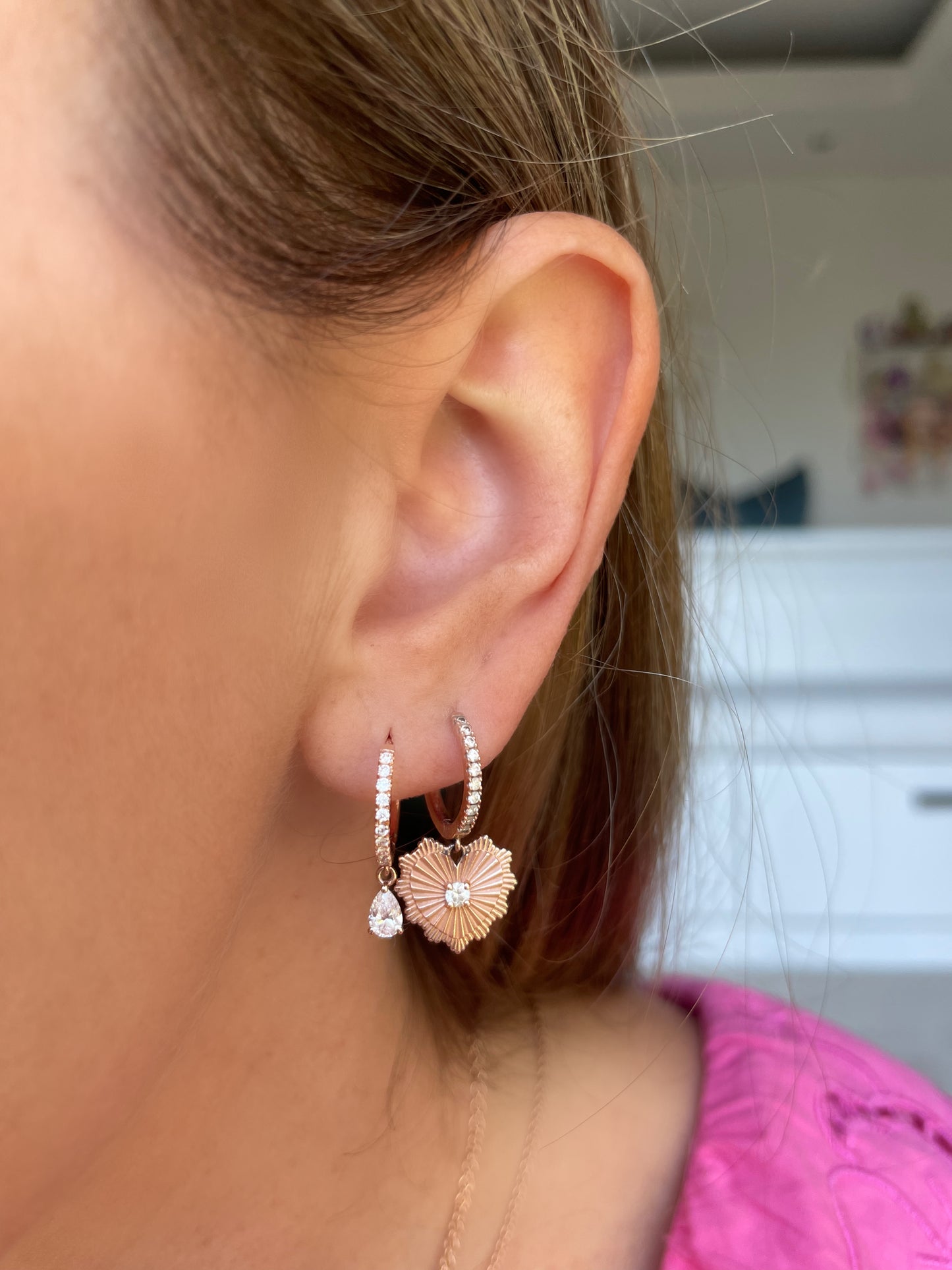 Dropped Diamond Huggie