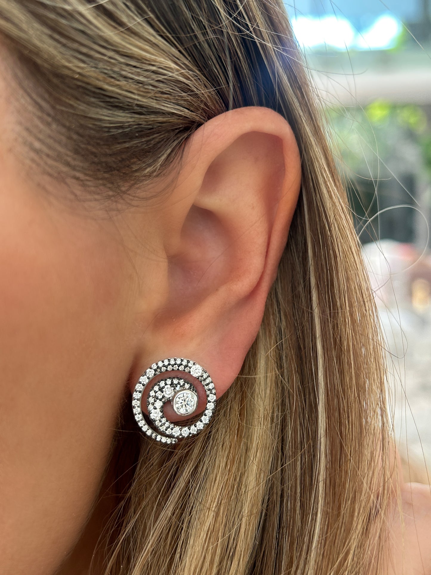 Diamond Swirl Earrings