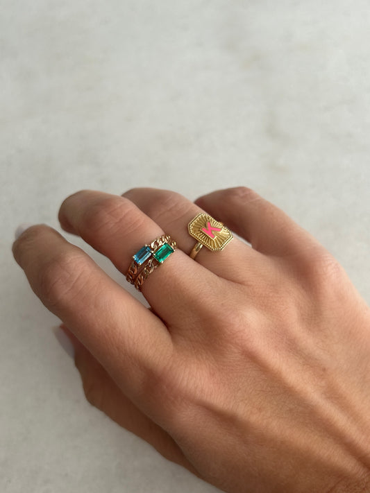 Aquamarine Cuban Ring