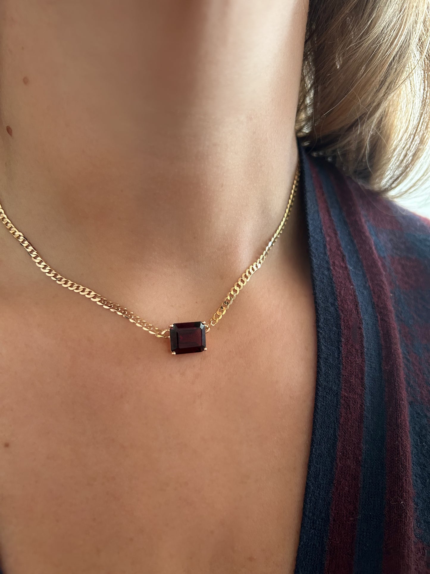 Garnet Cuban Choker