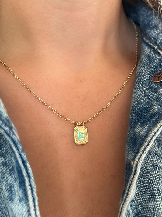 Radiant Enamel Pendent Necklace