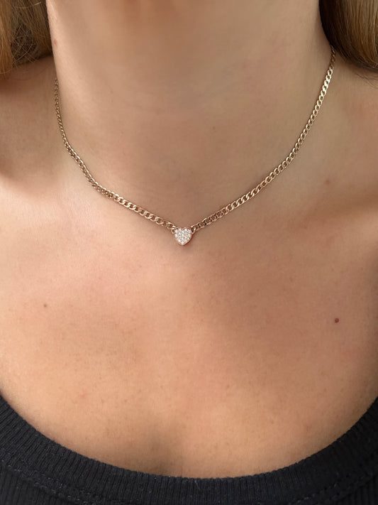 Diamond Heart Choker