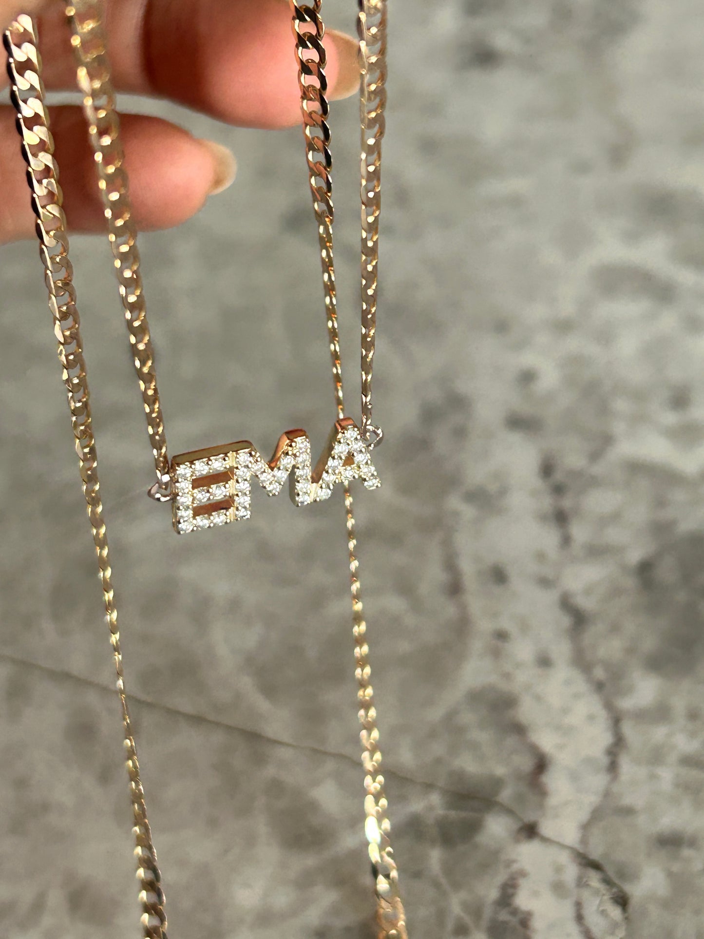 Diamond Letter Cuban Choker