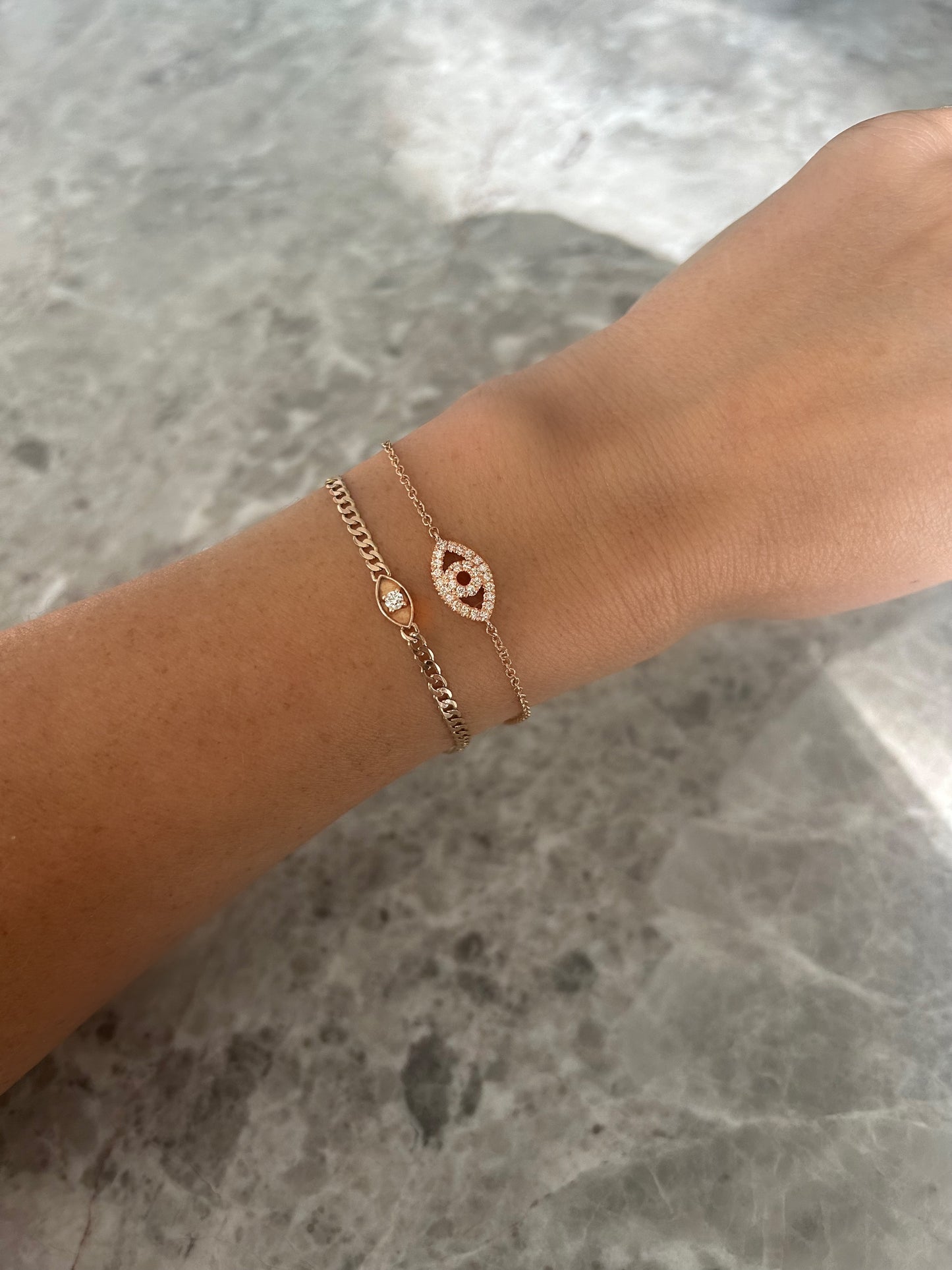 Diamond Evil Eye Chain Bracelet