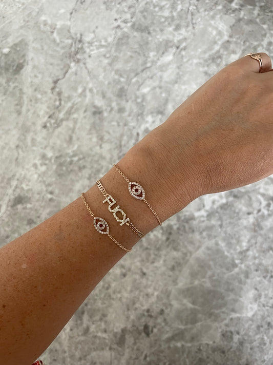 Diamond Evil Eye Chain Bracelet