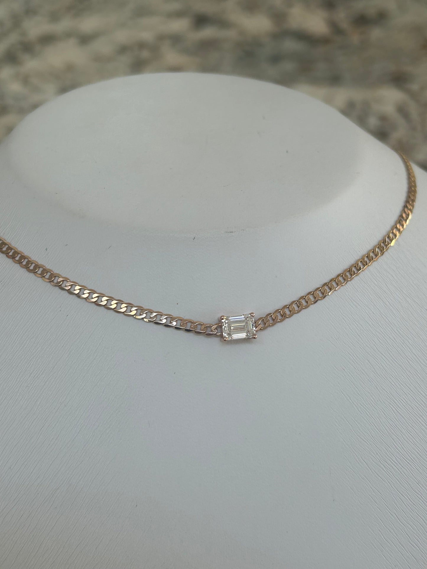 Lab Grown Emerald Cut Diamond Cuban Choker