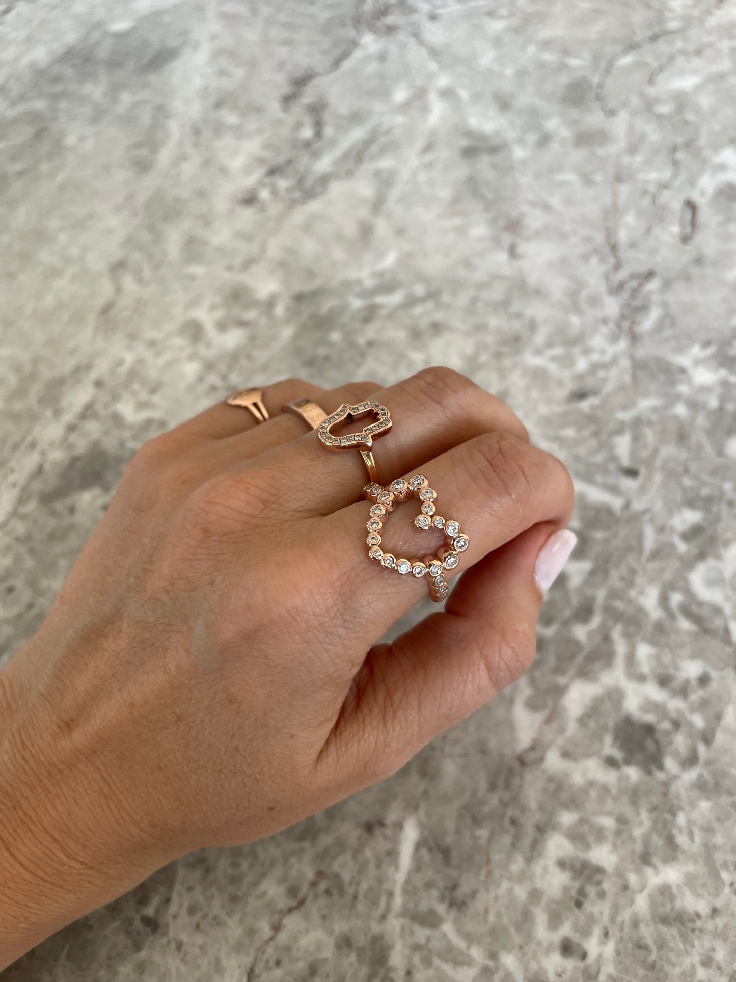 Diamond Heart Ensemble Ring