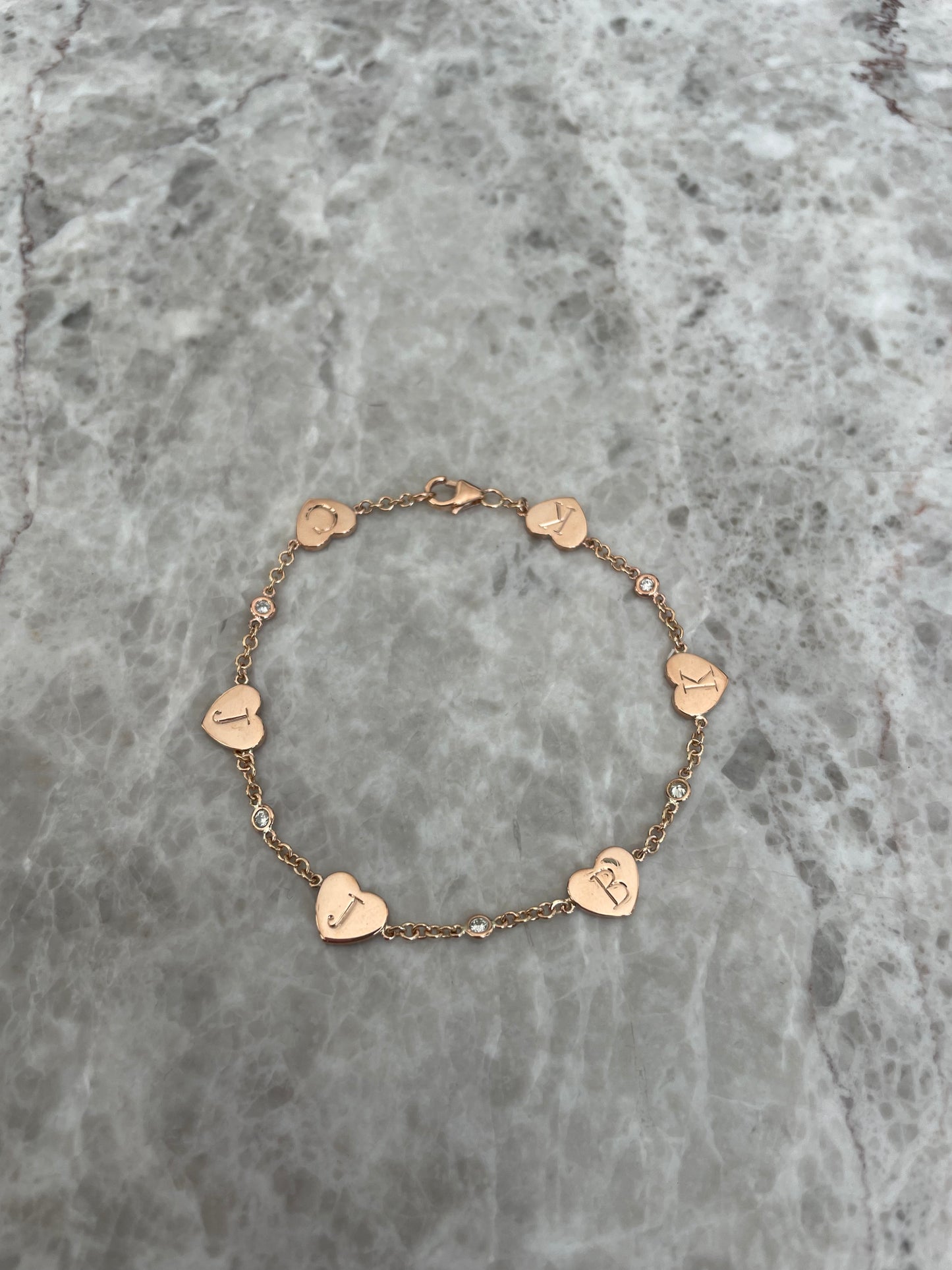 Heart Diamond Chain Bracelet