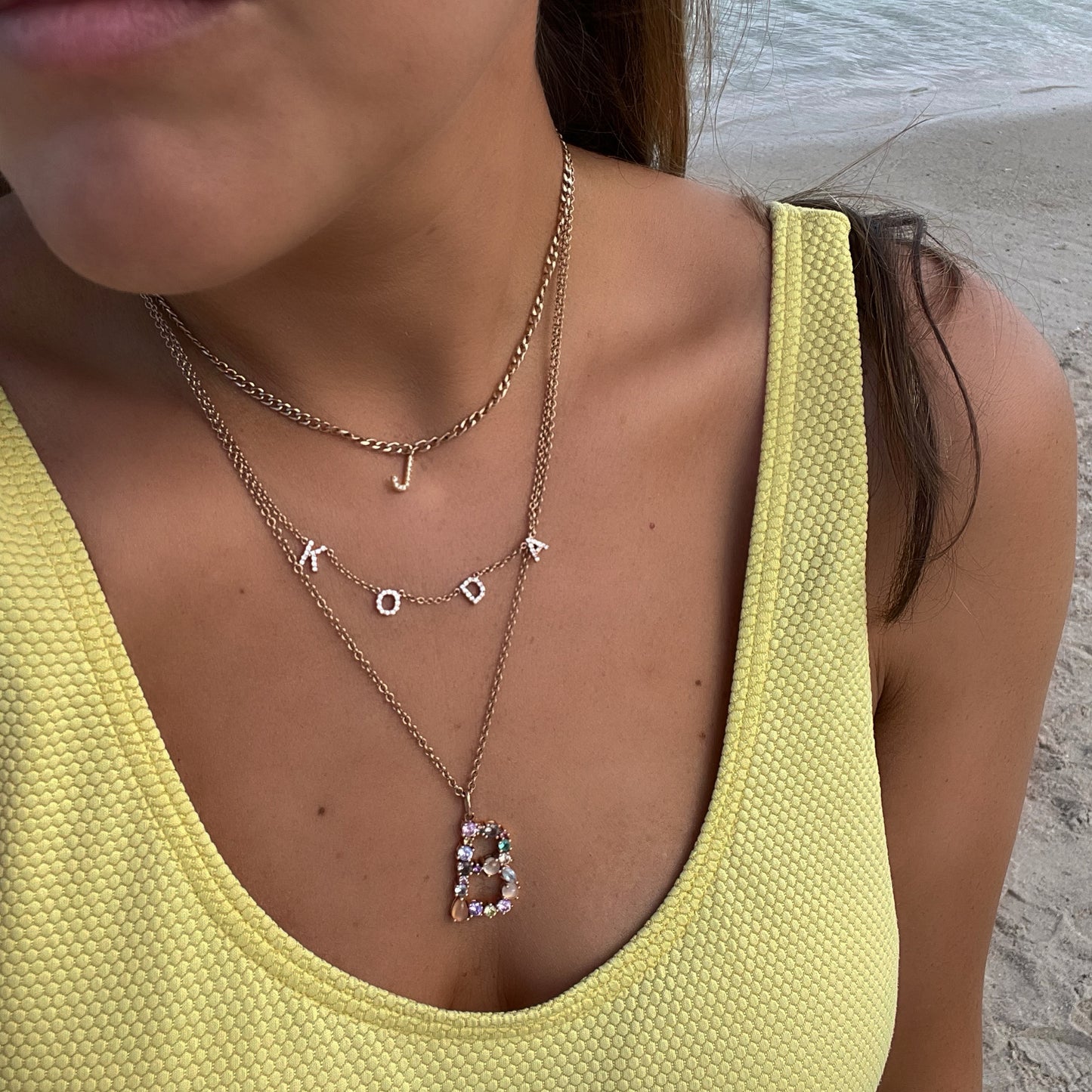 Mini Diamond Initial Necklace