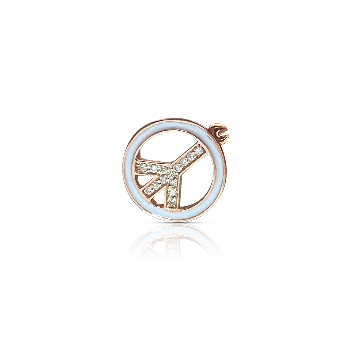 Enamel & Diamond Peace Sign Charm