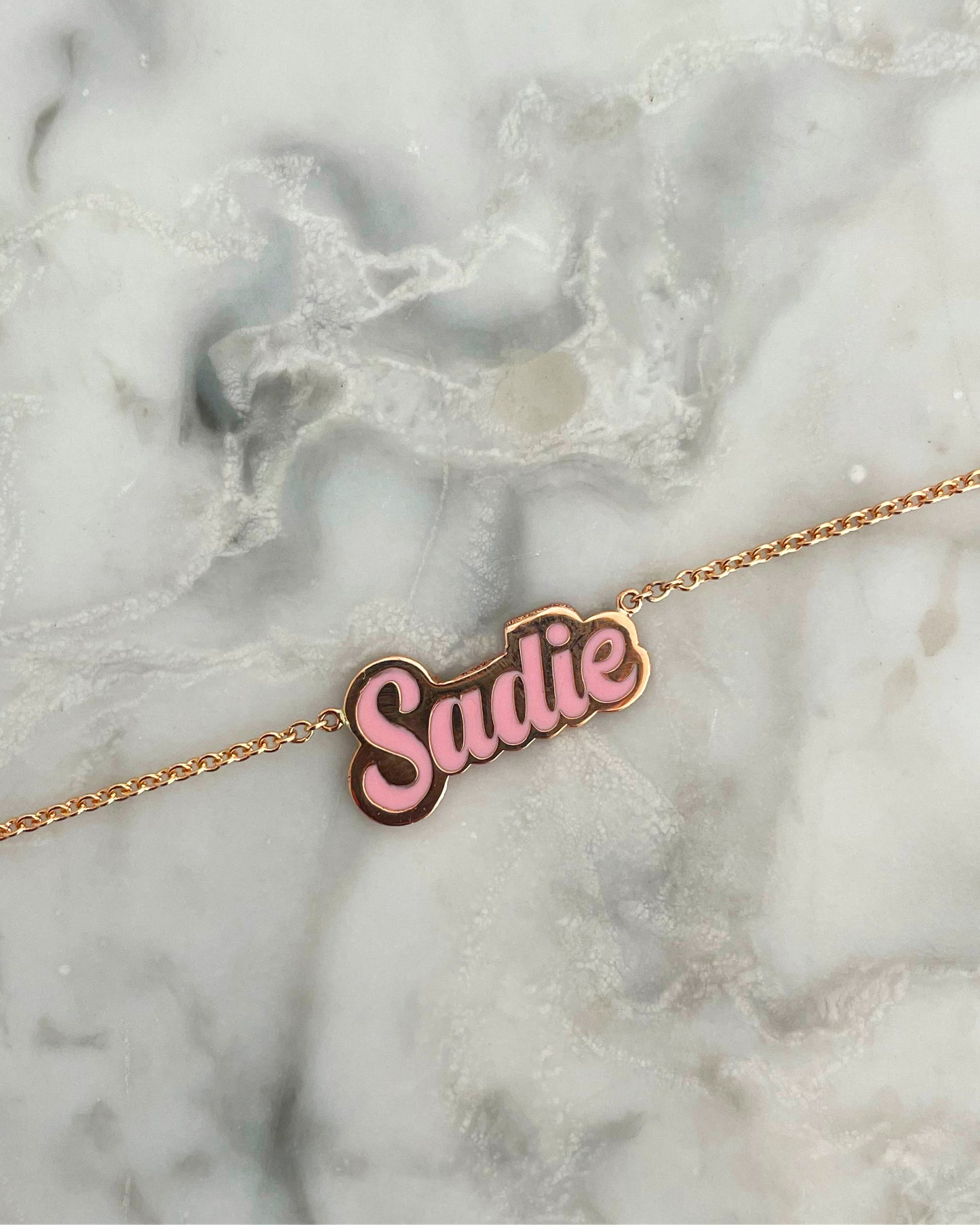 Enamel Bubble Name Necklace