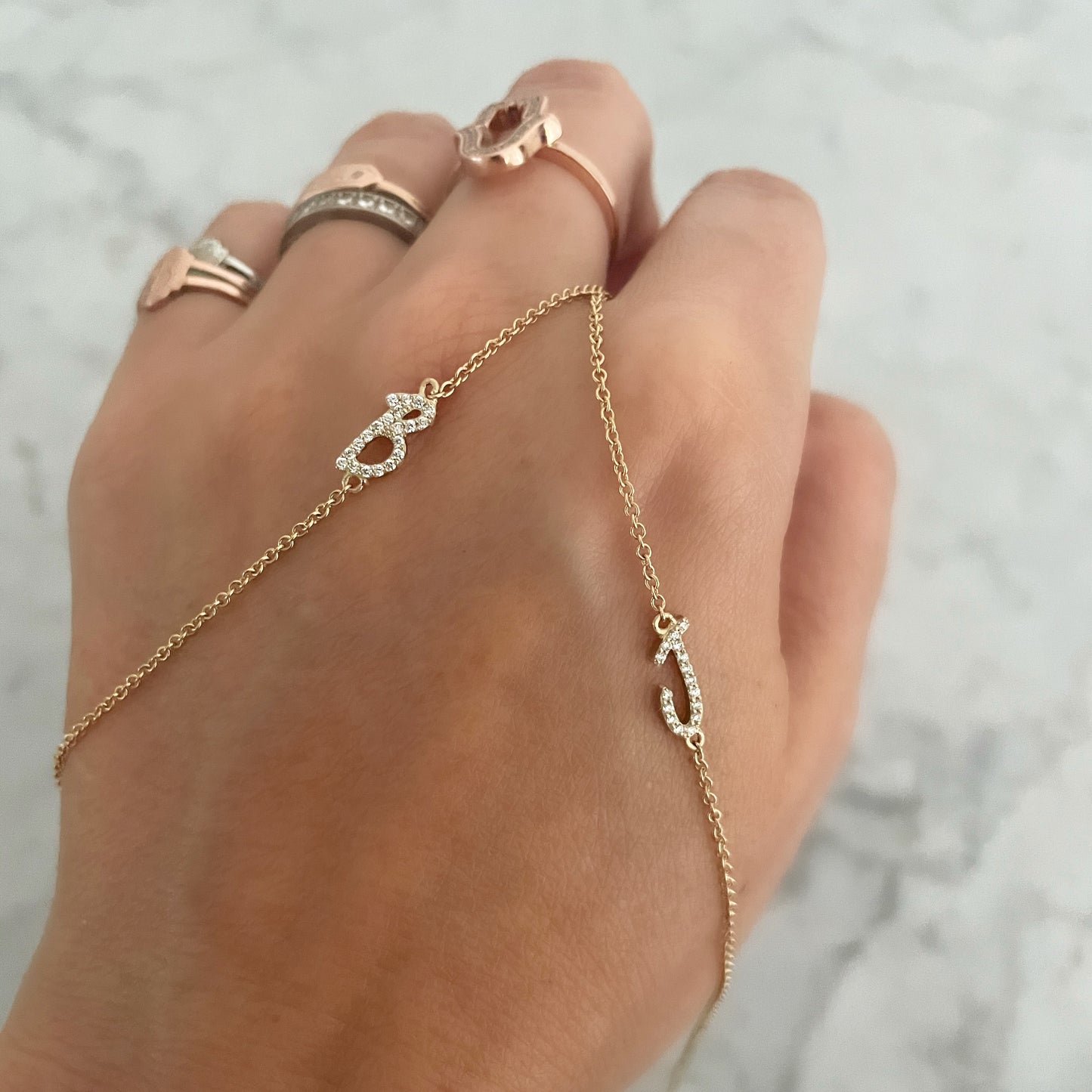 Diamond Initial Delicate Choker