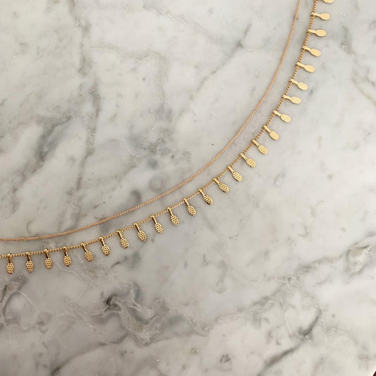 Double Strand Yellow Gold Statement Piece