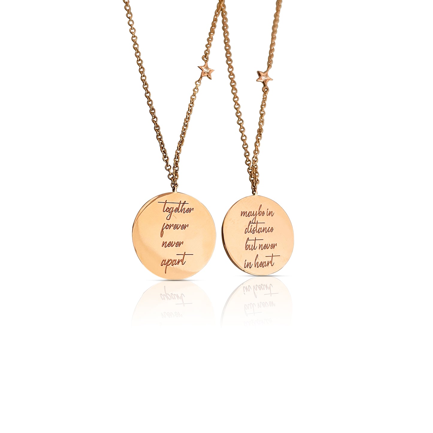 Together Forever Engraved Necklaced with Diamond Star