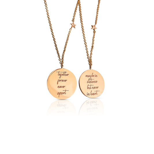 Together Forever Engraved Necklaced with Diamond Star