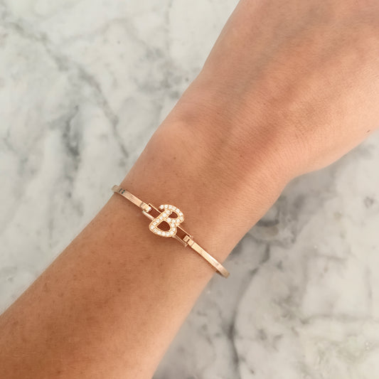 Diamond Initial Cuff