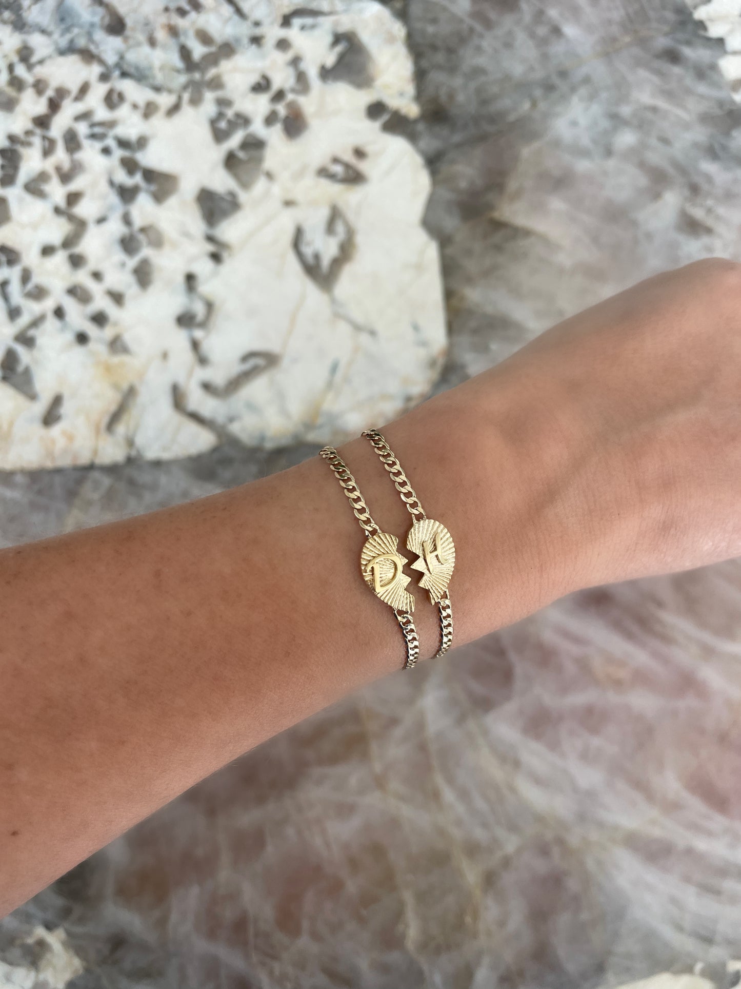 Broken Heart on Cuban Bracelet