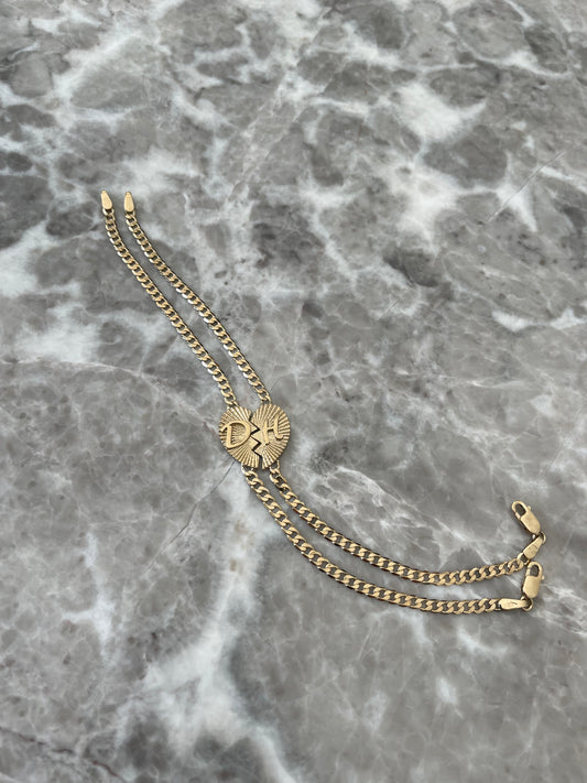 Broken Heart on Cuban Bracelet