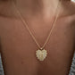 Serrated Heart with Diamond Chai
