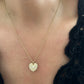 15mm Serrated Diamond Heart Necklace