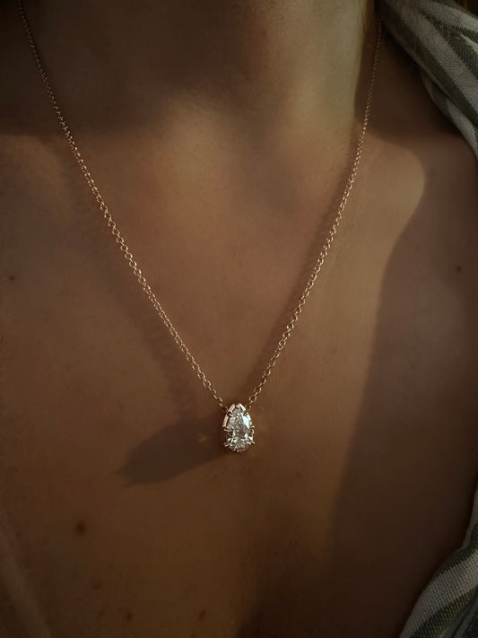 Diamond Pear Necklace
