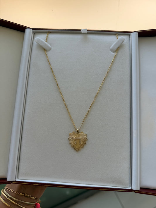 Serrated Heart with Diamond Chai