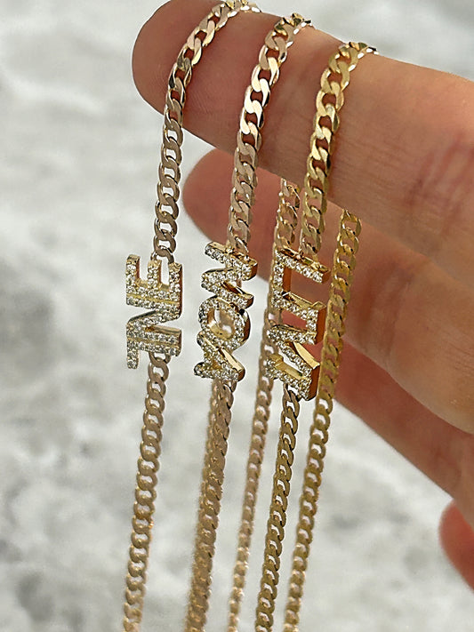 Diamond Letter Cuban Choker