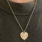 20mm Serrated Diamond Heart Necklace