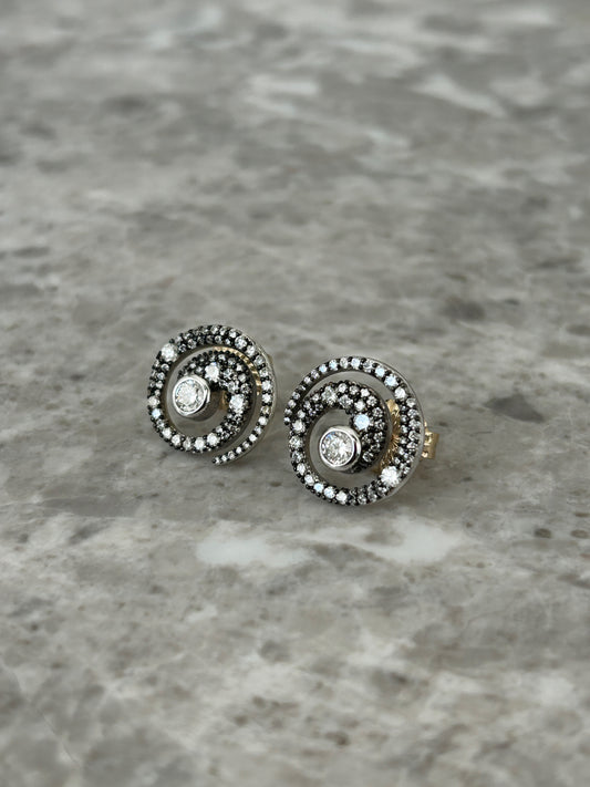 Diamond Swirl Earrings