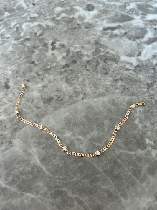 5 Diamond Cuban Bracelet
