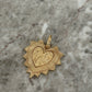 Large Serrated Heart Engraved Pendant