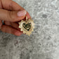 Large Serrated Heart Engraved Pendant