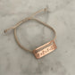 Engraved Plate on Braided Cotton Bracelet