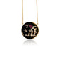 Engraved Diamond and Ruby Disc Necklace